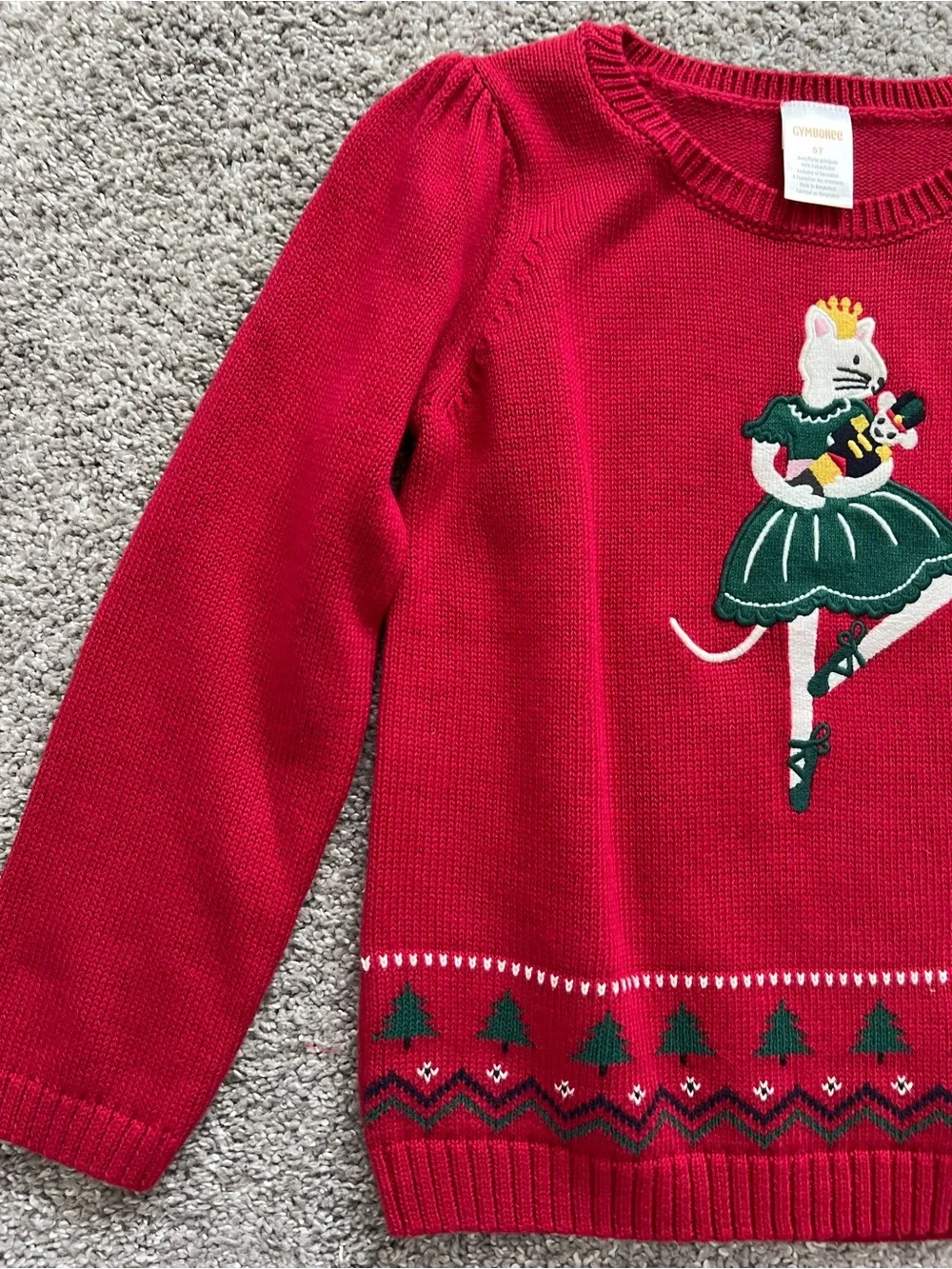 Gymboree Red Holiday Ballerina Mouse Sweater - Girls NWT